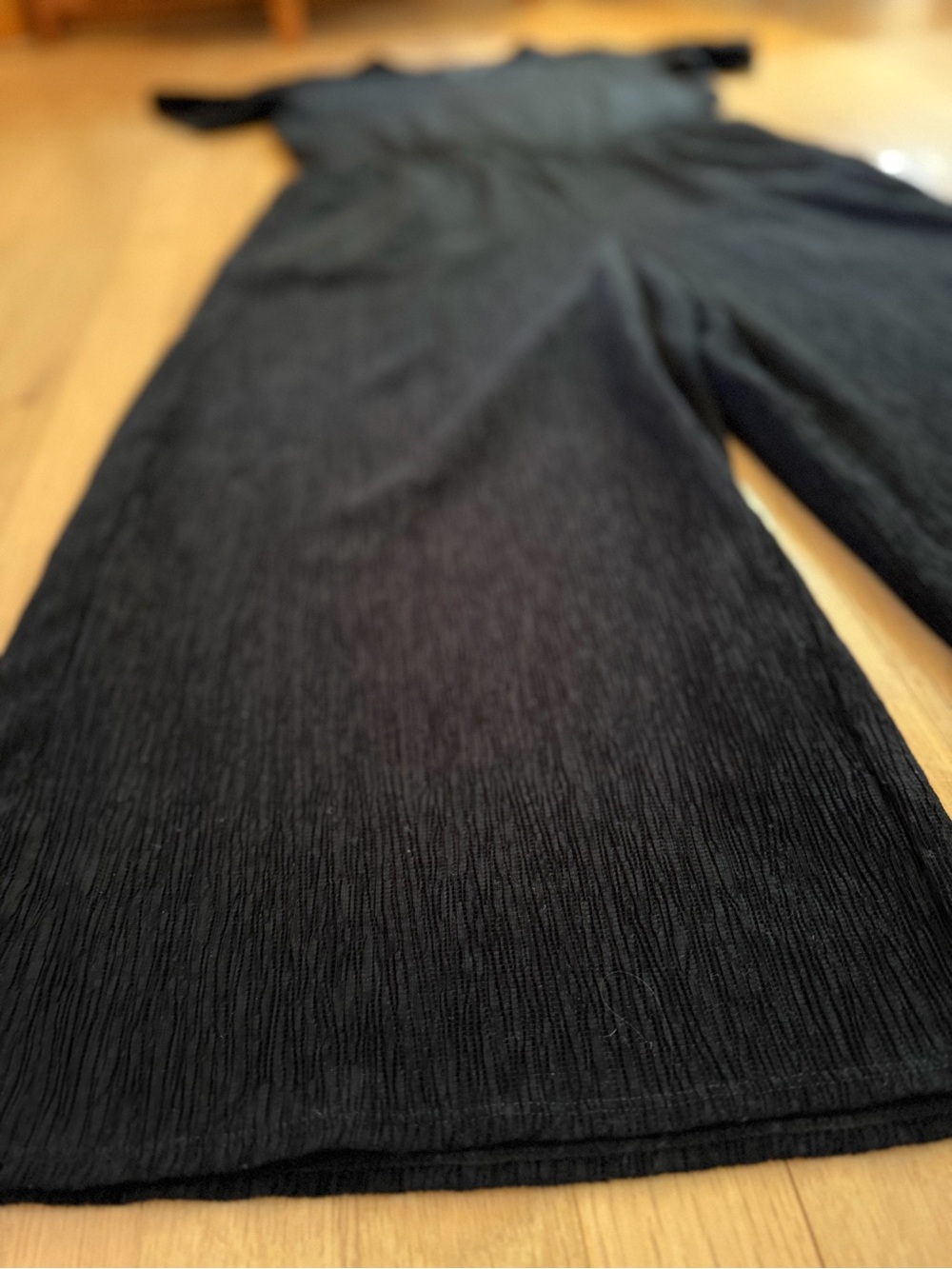 Eileen Fisher - Tencel Woven Plisse Black Wide-Leg Jumpsuit - Picture 10 of 13
